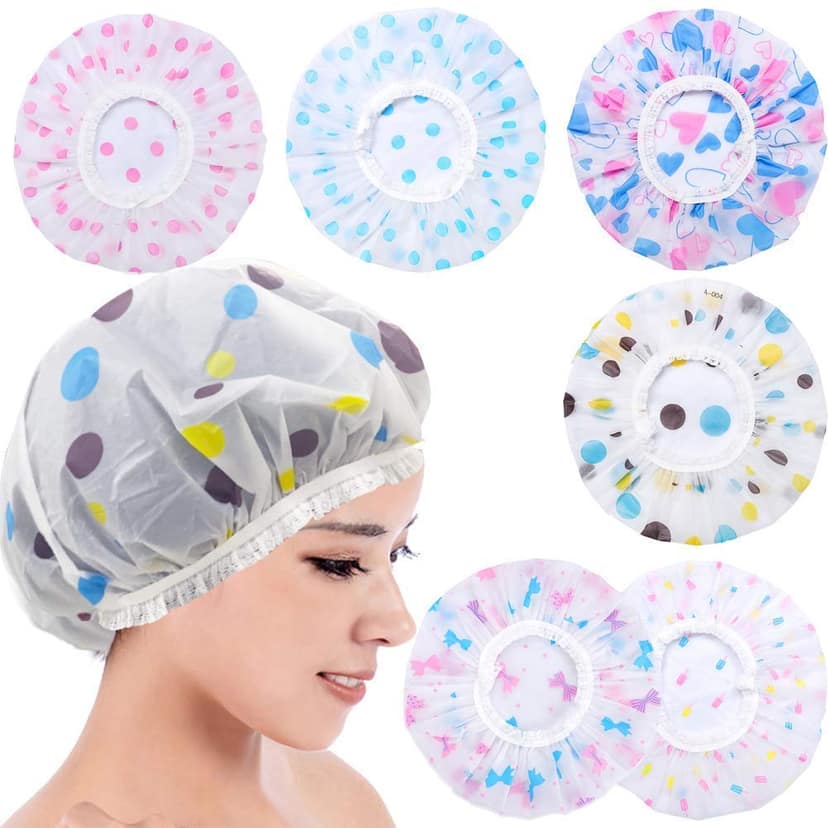 Elecsera Reusable Elastic Water Proof Shower Cap Pack of 2 view 2