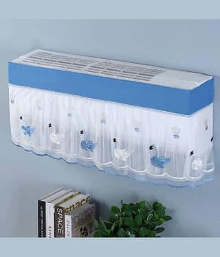Sahaj Creation Single Poly-Cotton Blue AC Cover for 1.5 Ton Split AC