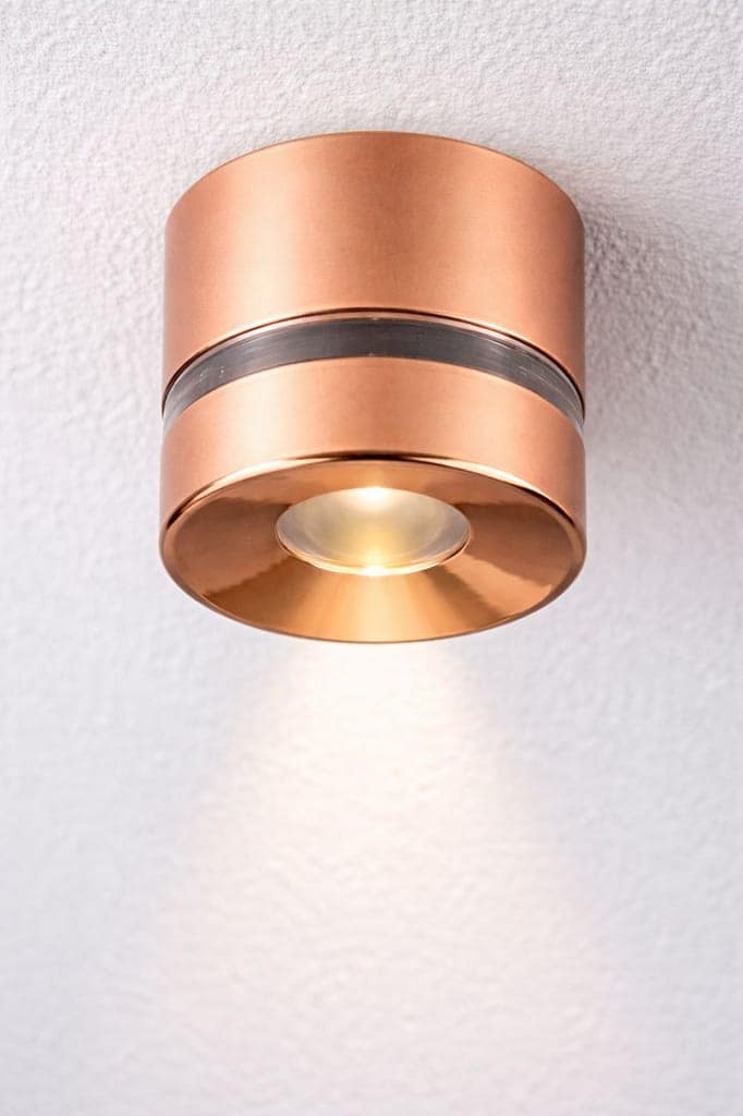 SPARKWORLD Golden Aluminium LED Surface Light Spot Light Ceiling Lamp (Gold) | Colour: Halo view 2