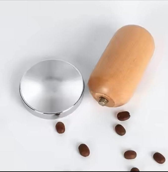 The Bean Co Roasters Coffee Tamper | Wooden Handle | 58 mm | Coffee Powder Pressing Tamping Tool view 2