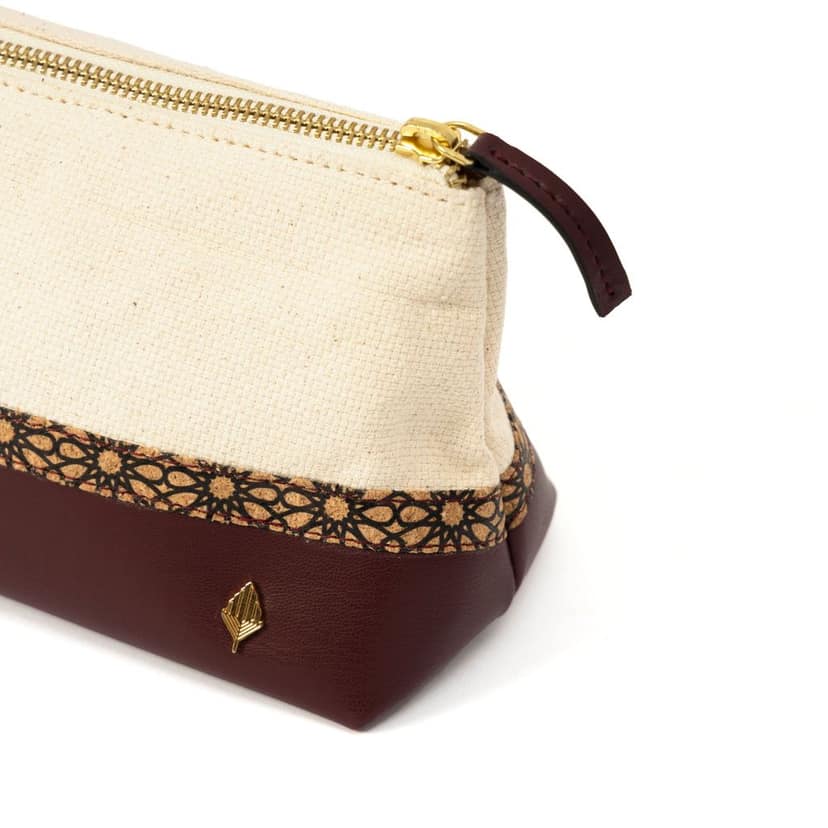 Travel Utility Kit - Off white, Cork & Maroon view 2