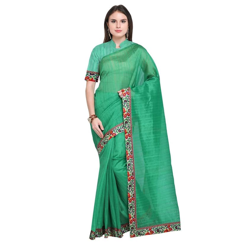 Florence Art Silk with Blouse Piece Saree (Pack of 2) view 2