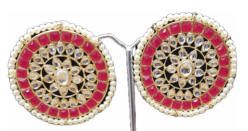 Kundan Beautiful Big Partywear Studs view 2