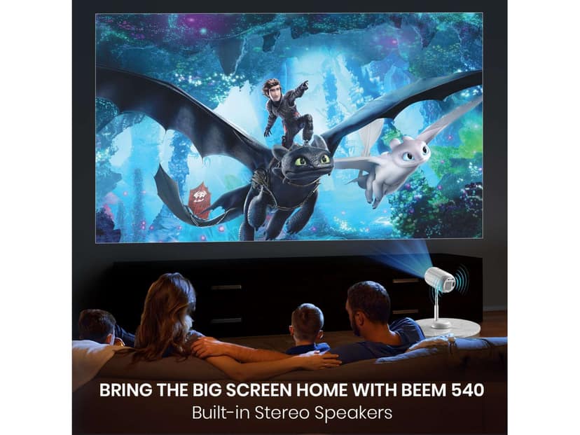 Portronics Beem 540 720p Native, 4000 Lumens, Adjustable Angle, Ceiling Mountable, Auto Focus, Auto Keystone view 2