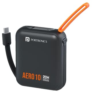 Portronics Aero 10, 10000mAh Fast-Charging Power Bank - Black