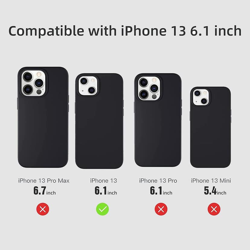 LIRAMARK Liquid Silicone Soft Back Cover Case for Apple iPhone 13 Mini (6.1 Inch) view 2