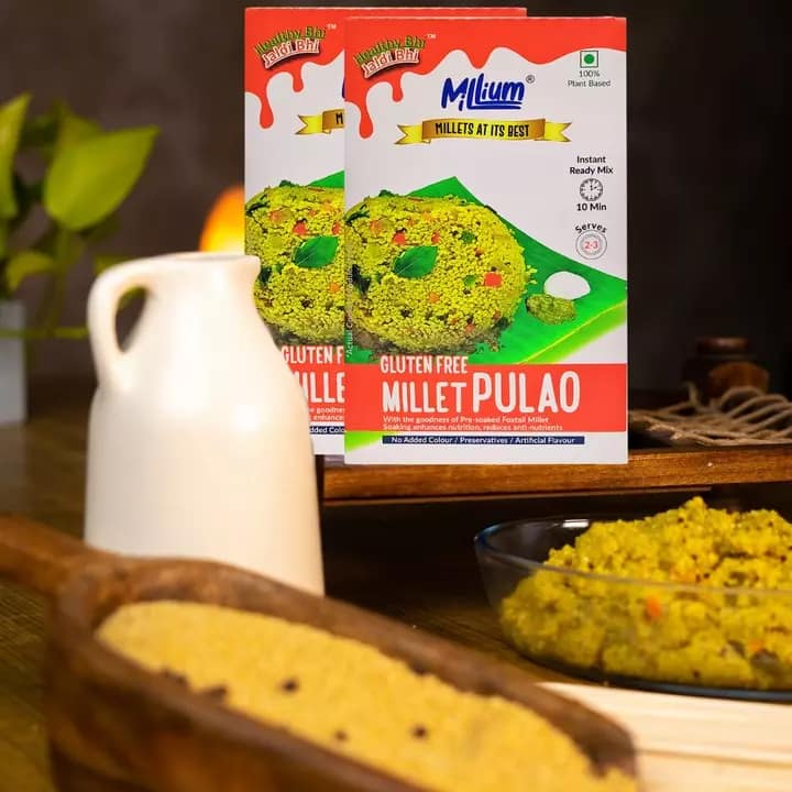 Millium Millet Pulao with Soaked and Solar Dried Foxtail Millet with Carrot Beans and Spices 600g view 2