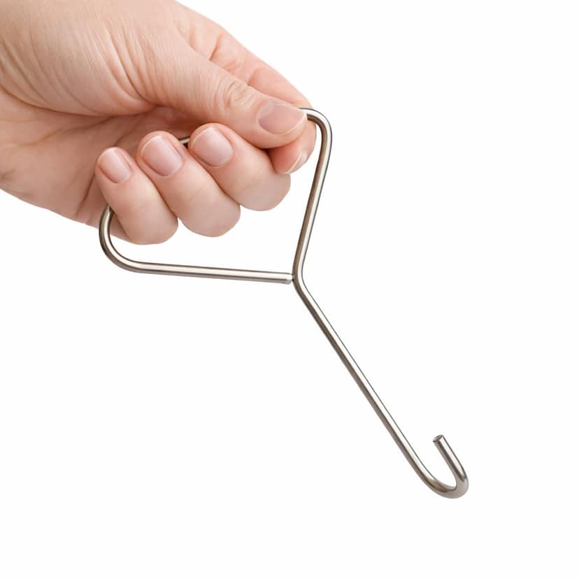 Hot Plate Lifter (Pack of 2) � Triangular Head Idly Plate Hook/Idiyappam Plate Hook � Stainless Steel Spring Puller Tool � Rotisserie Grill Basket Lifting Hook � Handy Spring Extractor view 2