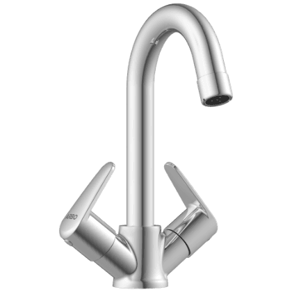 AL-1415 Center Hole Basin Mixer With Swinging Spout With Braided Hoses (Table Mounted Model) view 2