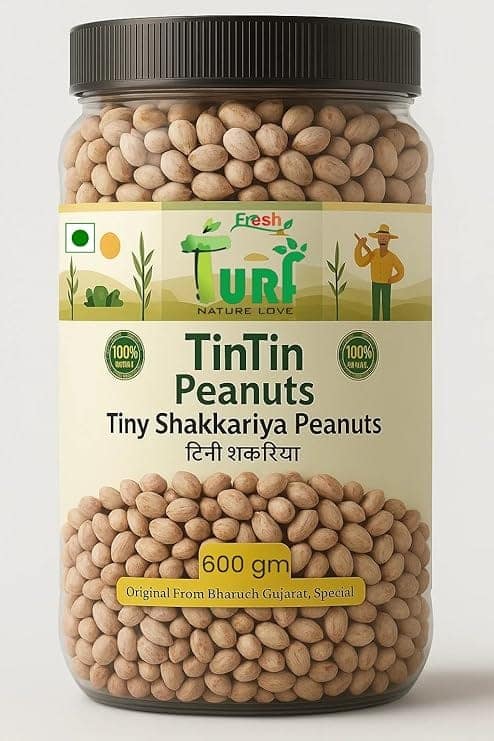 TURF FRESH - TinTin Tiny Shakkariya Peanuts | Bharuch Special Raw Sing Dana | Premium Quality Groundnuts