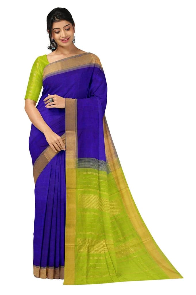 APCO Handloom - Women's Venkatagiri SICO Cotton Blend Handloom Saree, Purple 07