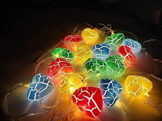 SPARKWORLD 15 LED 4M Crack Heart Shape Multicolor String Fairy Lights for Diwali, Home Decor, Parties & Festivals | Colour: Crackle Heart (WW)