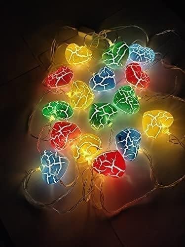 SPARKWORLD 15 LED 4M Crack Heart Shape Multicolor String Fairy Lights for Diwali, Home Decor, Parties & Festivals | Colour: Crackle Heart (WW) view 2