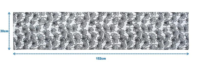 Airwill Cotton Single Leaf Black Designed Floral Pattern Table Runner Length 152cm (Black, Pack of 1) view 2