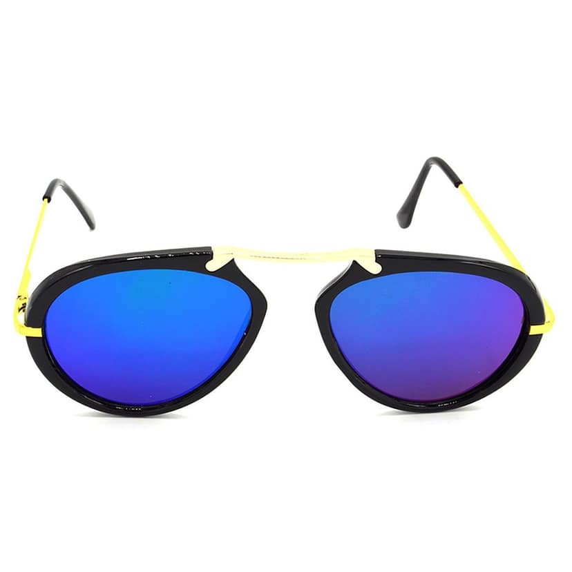Hrinkar Pink Wrap-around Cooling Glass Golden Frame Best Sunglasses for Men & Women - HRS427-BK-BU-PKN view 2