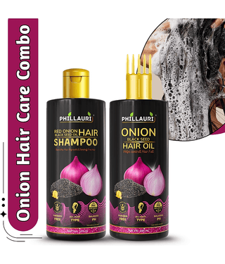 Red Onion Blackseed Hair Oil & Shampoo Combo | Hair Combo | Daily Use Oil & Shampoo Pack