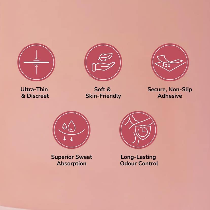 Be Me Disposable Underarms Sweat Pads - 30 PCS| Folded & Skin Friendly | Prevents Stains | Absorbs Sweat & Unpleasant Odour view 2