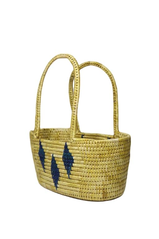 Handmade Sikki yellow color Square Basket view 2