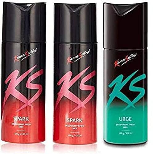 KAMA SUTRA Ks Deo Combo Pack Body Spray For Unisex, 450Ml (Pack Of 3) - 1 Urge & 2 Spark view 2