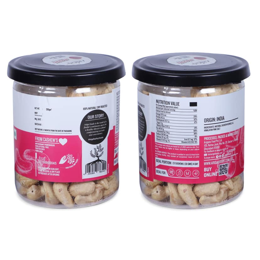 Ariga Foods Himalayan Pink Salt Roasted Kaju | Cashews (200 g) view 2