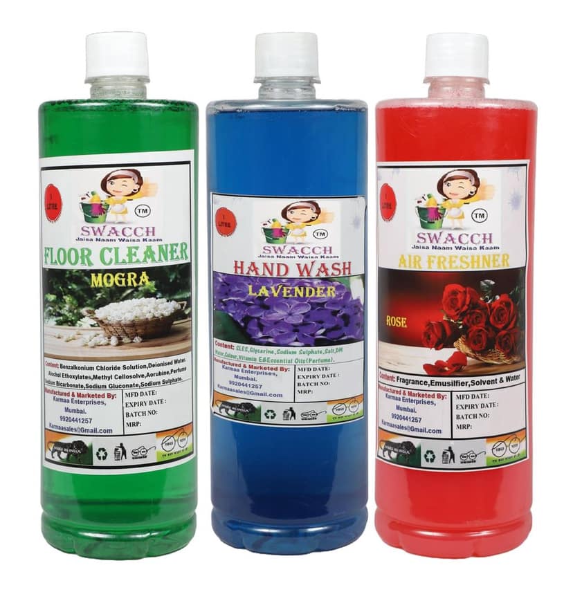 Home Care Combo Floor Cleaner Mogra, Hand Wash Lavender & Air Freshner Rose (1 Litre) (Pack of 3) view 2