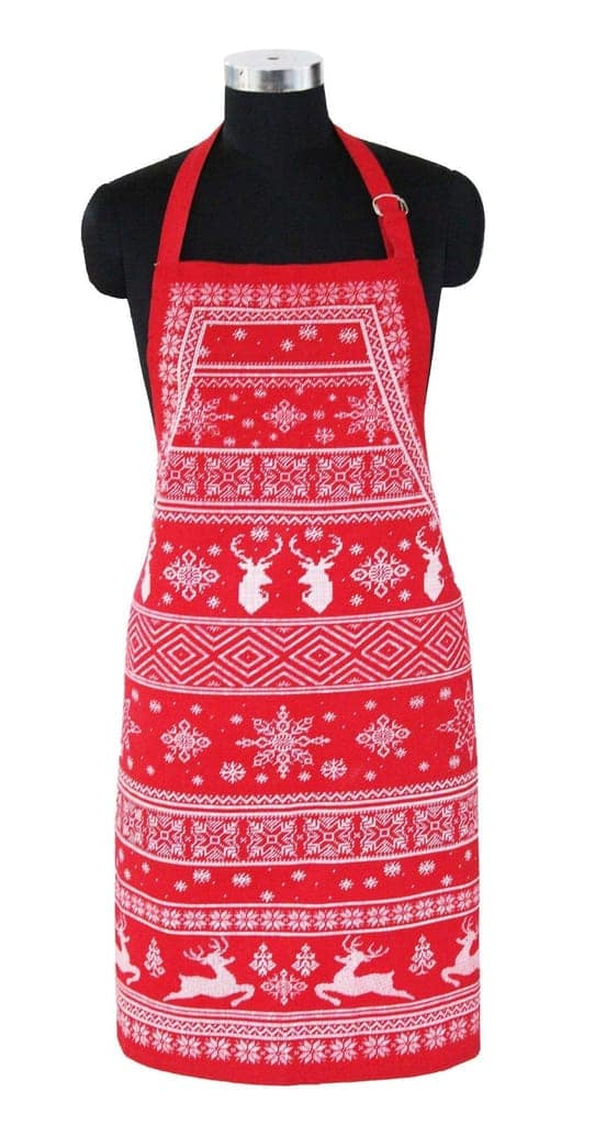 AIRWILL, 100% cotton designer aprons, sized 65cm in width and 80cm in length with 1 center pocket, adjustable buckle on top and 2 long ties on both 2 sides. Pack of 1 piece.