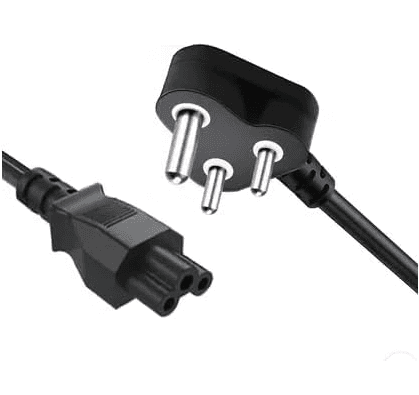 3 Pin Laptop Power Cable | Universal AC Power Cord for Laptop Adapter, 1.5 Meter Heavy Duty Cable - Black