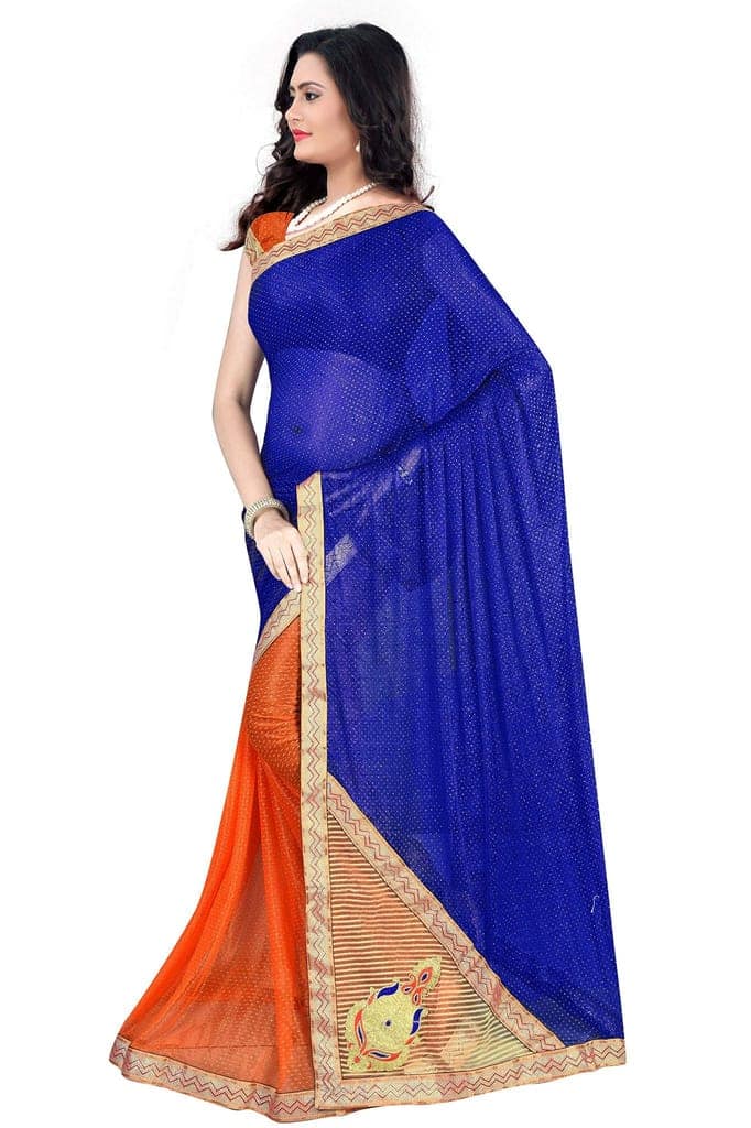 Florence net with Blouse Piece Saree view 2