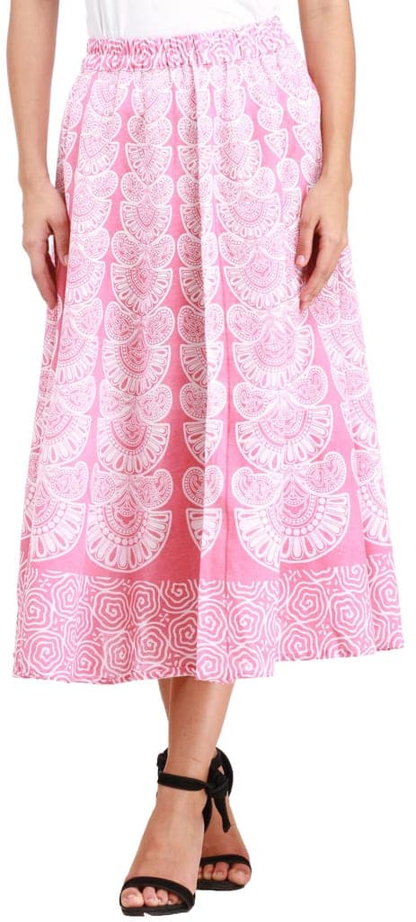 Mauveglow Midi-Skirt from Pilkhuwa with Block Printed Motifs view 2