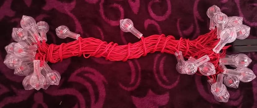 Red LED Lighting/Rice Lights/String Lights/Fairy Lights with Constant Function, 9.3 Meter Length & 35 LED Bulbs view 2