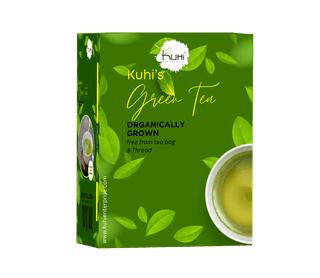 Kuhi's Organic Green Tea Handmade With Whole Leaf | Zingy, It Improves Metabolism & Reduces Waist (30 x 3=90 gms/85+cups)