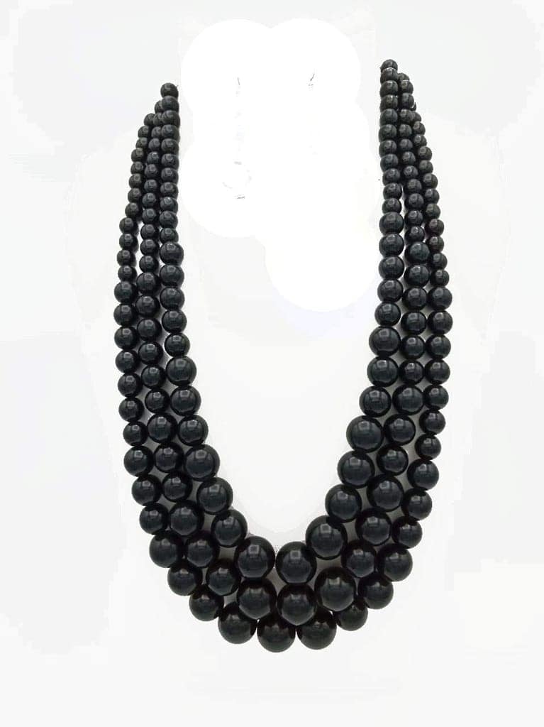 Fancy Three Layer Long Beads Necklace Set for Women And Girls view 2