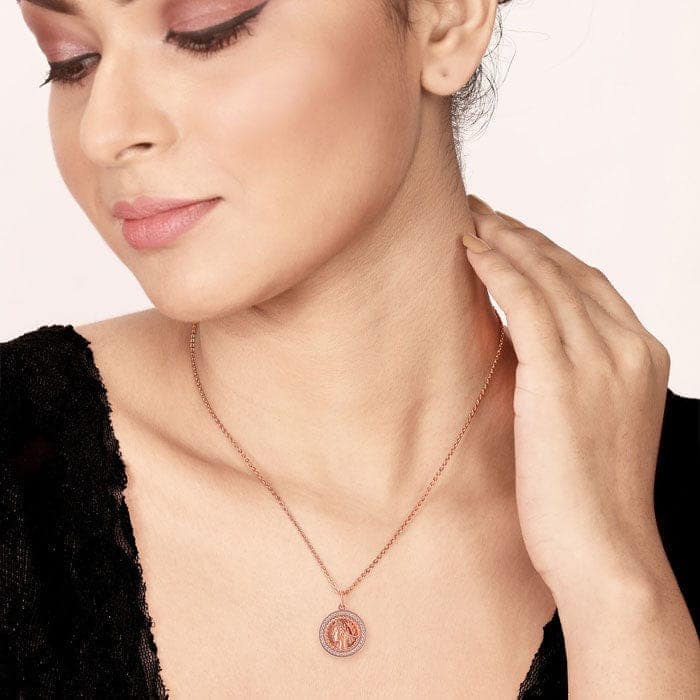 Rose Gold Victorian Coin Pendant with Chain view 2
