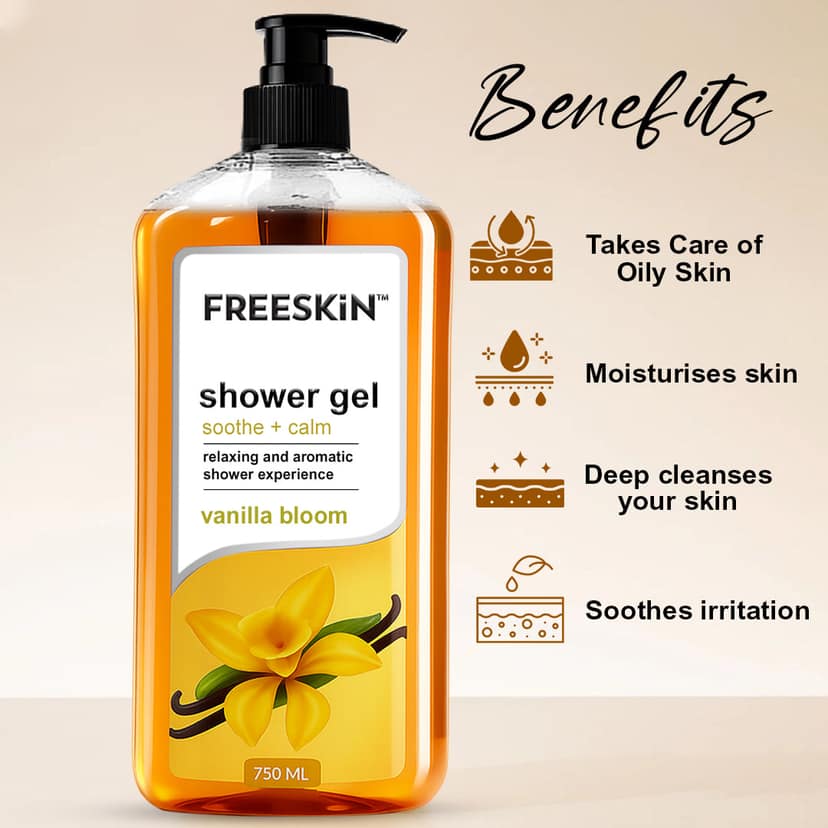 Vanilla Bloom Shower Gel 750ml | Moisturizing Body Wash with Warm Vanilla Fragrance view 2