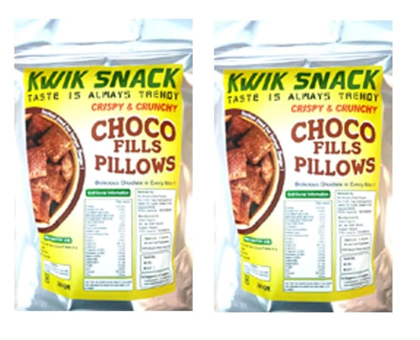 KWIK SNACK CHOCOS FILL PILLOWS - |Chocolaty-Creamy-Crunchy |Anytime Snack | With Goodness of Multigrain & 0% Maida | -2 X 200 GM - 400 GM