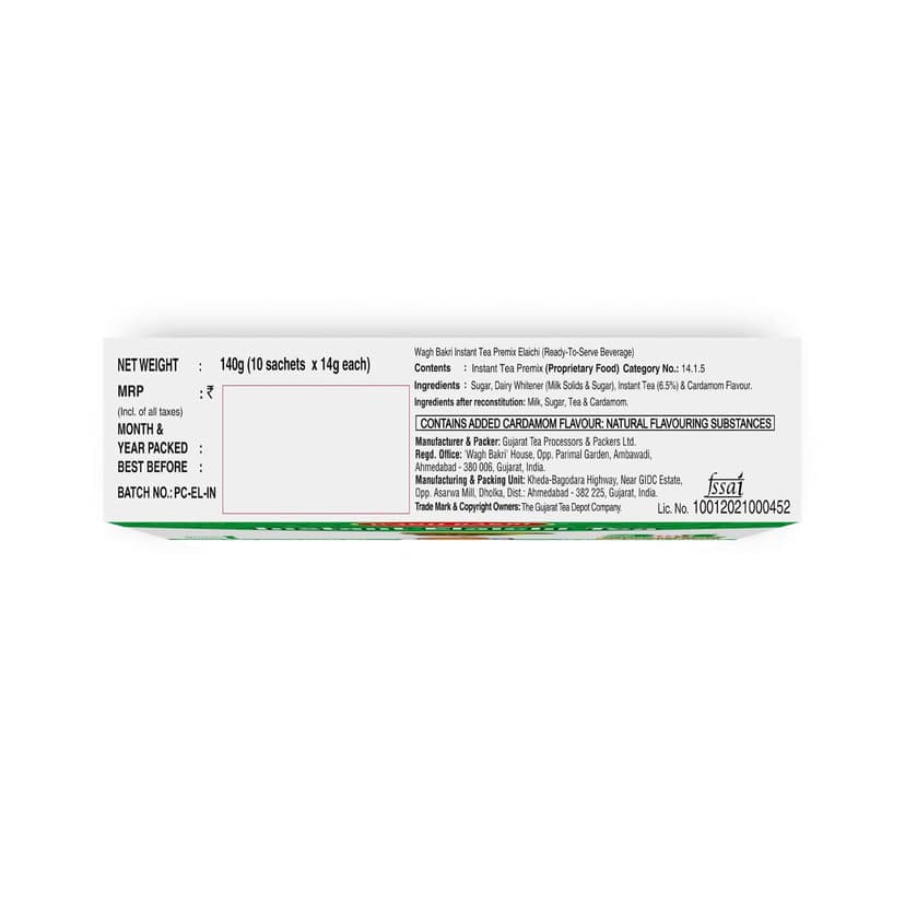 Wagh Bakri Tea Wagh Bakri Insant Premix Elaichi, 140 Gm view 2