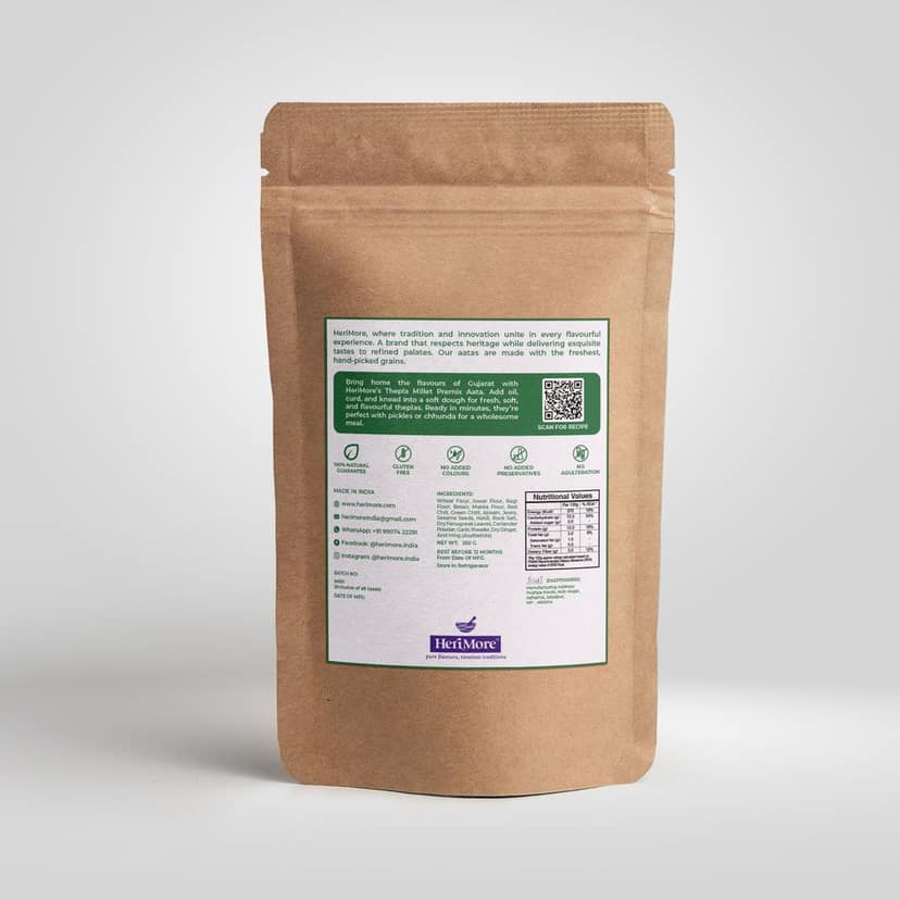 HeriMore Thepla Millet Premix - Gluten-Free, 100% Natural, 250g view 2