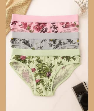 The Tusht Pack of 3 Cotton Hipster For Women ( Multi Color )