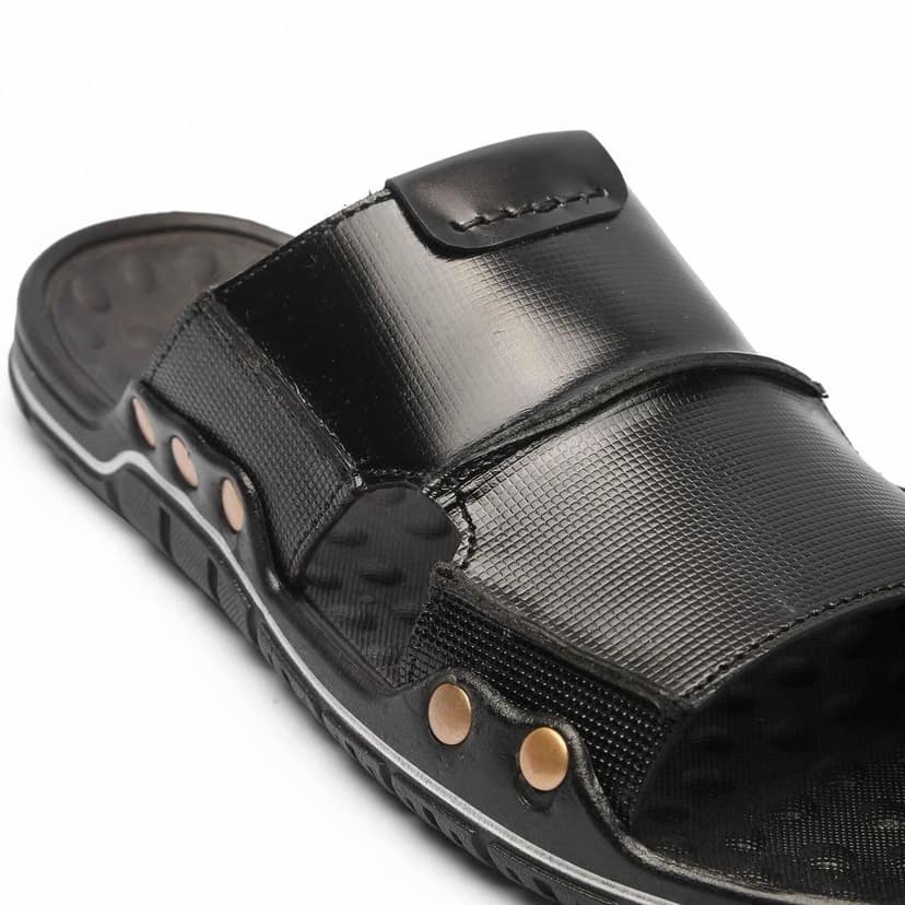 FEATHER LEATHER Genuine Leather Men's Flip-Flops Casual Slippers Daily Use Flip Comfortable Everyday Footwear view 2