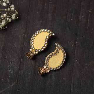 Yellow - Suhani Stone Work Fabart Earrings