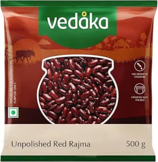 Amazon Brand - Vedaka Unpolished Red Rajma | 500 G | Premium Red Rajma