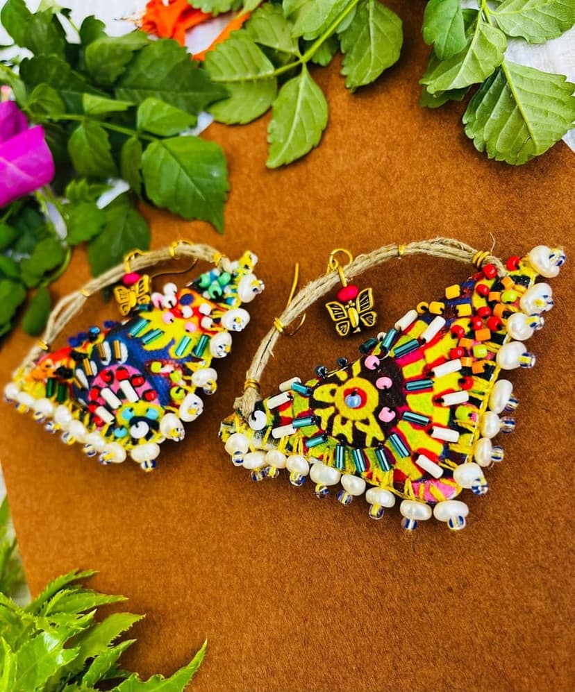 Dhanak Handcrafted earrings- I view 2
