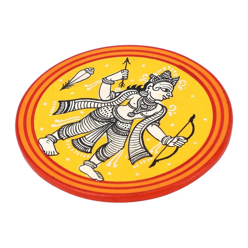 GANJIFA Hand-Painted Fridge Magnet Dashavtar Ram view 2