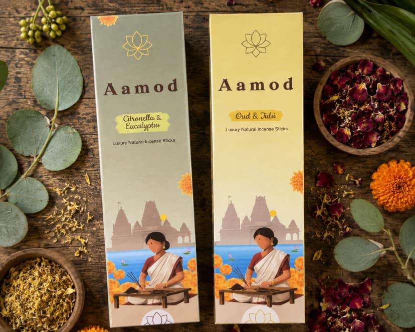 Aamod Oud & Tulsi and Citronella & Eucalyptus Natural Agarbatti (2- combo) view 2