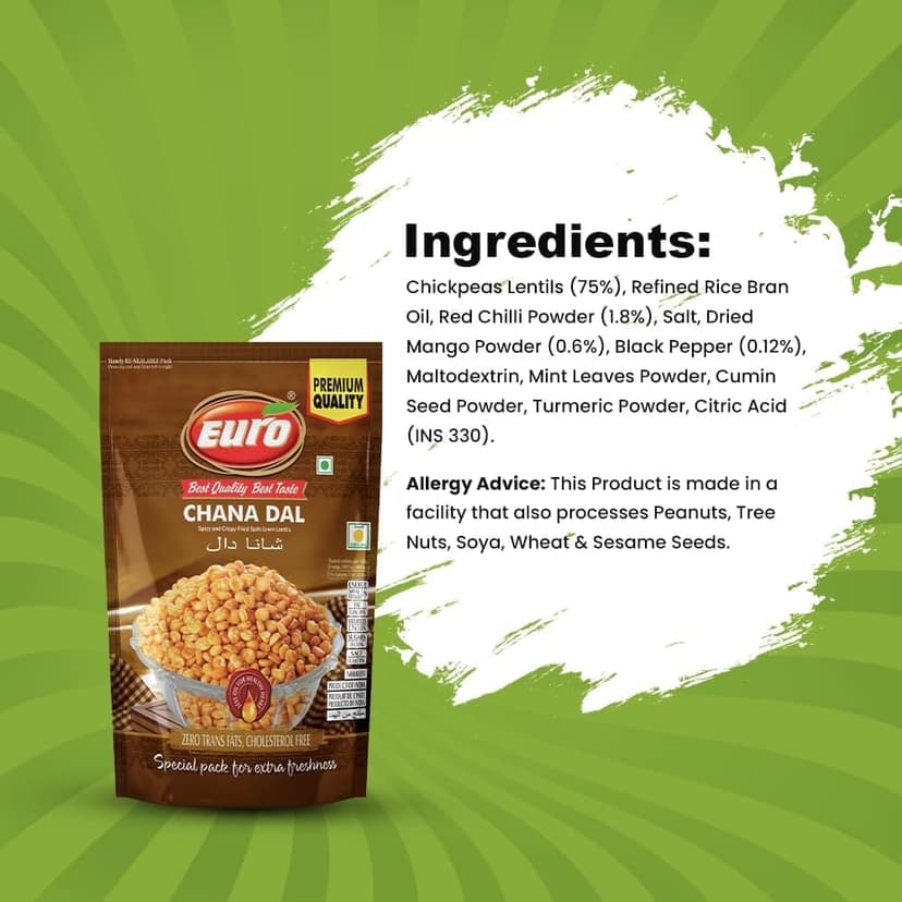 EURO Masala Chana Dal Namkeen 350GM | Authentic Taste, Traditional Recipe | Indian Snacks view 2