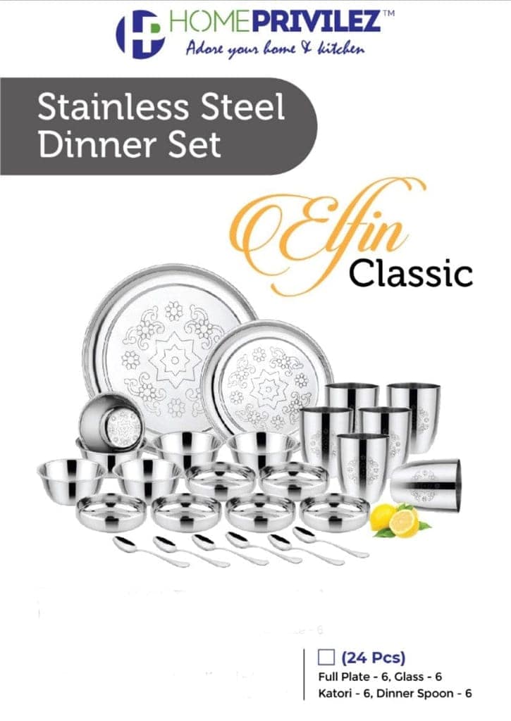 Elfin Classic Stainless Steel Dinner Set (set of 42pcs/24 pcs) view 2