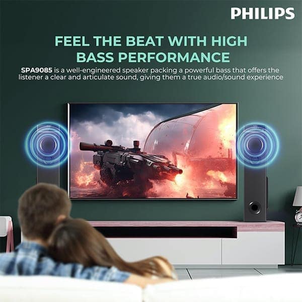 Philips Audio SPA9085 2.0CH 100W Multimedia Tower Speakers with Wireless Microphone view 2