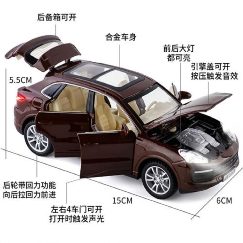 KTRS ENTERPRISE 1:32 Diecast Porsche-Cayenne Turbo Car Model Toy Vehicle Alloy Pull Back Sound Light Sports Car Toys for Children Kids Gifts view 2