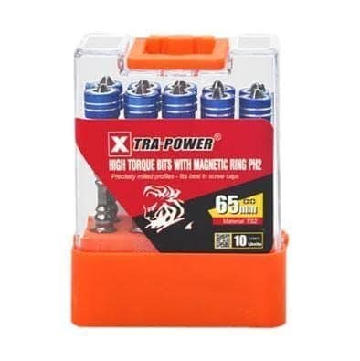 H9 as Xtra power PH2 65MM++ High Torque screw driver Bits with magnetic ring (10 pc set)