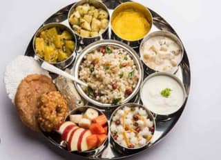 Navratri vrat gold thali